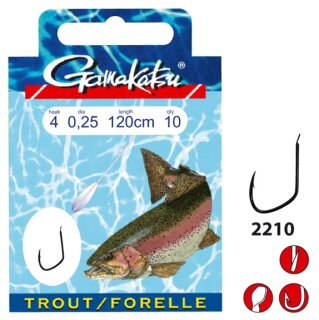 Gamakatsu BKD 3610N Forellenhaken mit Vorfach 120cm