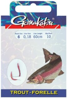 Gamakatsu BKD 3610N Forellenhaken mit Vorfach 75cm