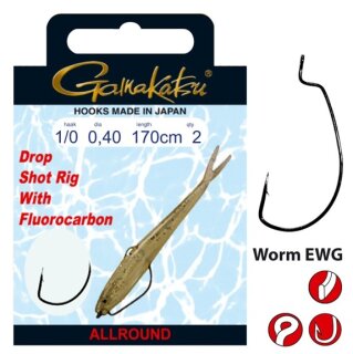 Gamakatsu Drop Shot Rig W-EWG Gr.1/0 Fluorocarbon 0,35 170cm