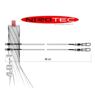 Jenzi Stahlvorfach Niro-Tec Wirbel+Karabiner