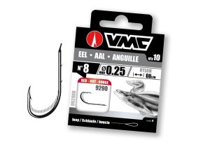 VMC Aalhaken rot gebunden 60cm