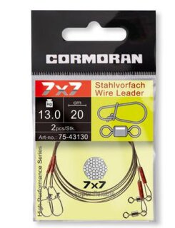Cormoran 7 x7 Stahlvorfach Wirbel + Karabiner 45cm