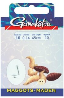 Gamakatsu BKS 1010B Maden Haken Gr.14 mit Vorfach 0,12mm 45cm