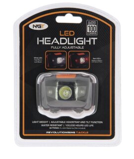 NGT LED Kopflampe 100 Lumen weiss/rot