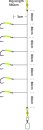 Kinetic Red Perch Rig Sabiki 0,7mm #2/0 Green/Glow