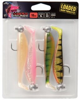 Fox Rage Ultra UV Zander Pro Shad 13cm mixed colours loaded 4pcs.12g