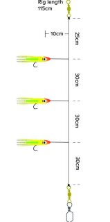 Kinetic Sabiki Sun Tail Lightstick #4/0 yellow/orange