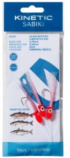 Kinetic Sabiki Glow Baitfish Lightstick #4/0 pink/red