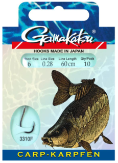 Gamakatsu  BKG 3310F Karpfenhaken mit Vorfach 60cm