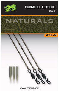 Fox Naturals Submerge Leaders 30lb 3St.