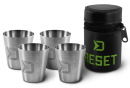 Delphin Edelstahlbecher Set 4+1 30ml