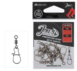 Mikado Jaws Predator Snap Swivel 10St.