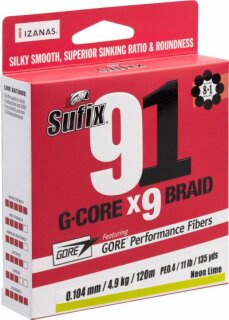 Sufix 91 Low Vis Green 300m 0,33mm 27,2kg