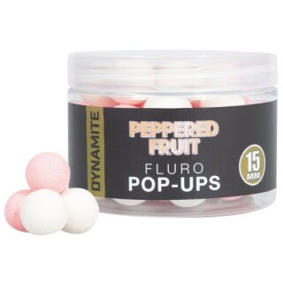 Dynamite Baits Peppered Fruit Fluoro Pop-Ups 15mm 40g