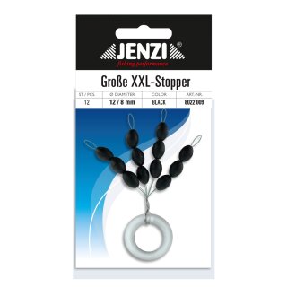 Jenzi große Stopper schwarz 12x8mm